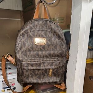 Michael Kors Brown Monogram Backpack